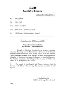 立法會 Legislative Council LC Paper No. CB[removed]Ref. : CB(3)/M/OR Tel