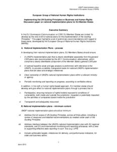 Microsoft Word - EU NHRIs Paper on National Implementation Plans for UNGPsSHORT
