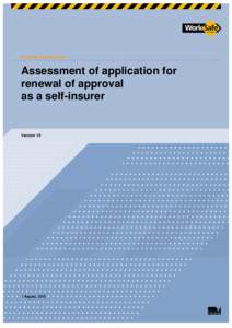 Assessment of application for renewal of approval as a self-insurer External Guideline #3  Assessment of application for