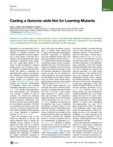 Neuron  Previews Casting a Genome-wide Net for Learning Mutants Evan L. Ardiel1 and Catharine H. Rankin1,2,* 1Brain