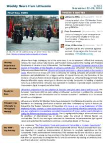 Weekly News from Lithuania POLITICAL NEWS by MFA  Novem ber 22–28, 2014