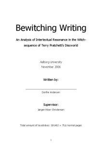 Bewitching Writing An Analysis of Intertextual Resonance in the Witchsequence of Terry Pratchett’s Discworld