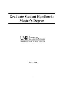 Graduate Student Handbook: Master’s Degree