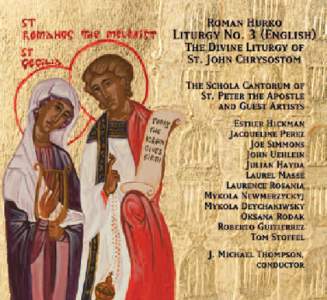 Liturgy No. 3 (English) The Divine Liturgy of St. John Chrysostom Contents For my dear wife, Carmen