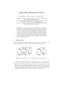 Unique Sink Orientations of Grids  ? Bernd G¨artner1 , Walter D. Morris, Jr.2 , and Leo R¨ ust3