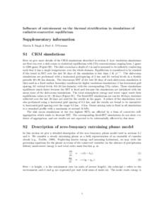 Influence of entrainment on the thermal stratification in simulations of radiative-convective equilibrium Supplementary information Martin S. Singh & Paul A. O’Gorman