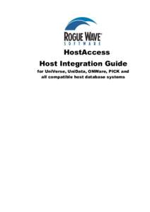HostAccess Host Integration Guide for UniVerse, UniData, ONWare, PICK and all compatible host database systems  Disclaimer
