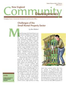 Federal Reserve Bank of Boston 2009 Issue 1 Community New England