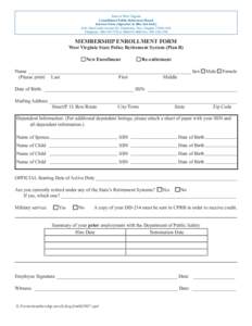 State of West Virginia Consolidated Public Retirement Board Internet Form (Signature in Blue Ink Only[removed]MacCorkle Avenue SE, Charleston, West Virginia[removed]Telephone: [removed]or[removed]Fax: [removed]