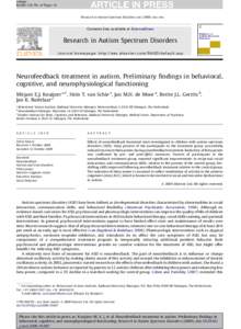 Neurofeedback treatment in autism. Preliminary findings in behavioral, cognitive, and neurophysiological functioning