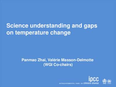 Science-policy interface :  The Working Group I  of the Intergovernemental Panel on Climate Change (IPCC)