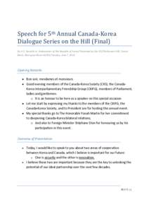 Microsoft Word - 5th Annual Canada-Korea Dialogue Series on the Hill (Final)