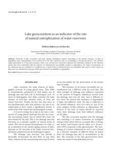 LakeReview geoecosystem as an indicator of the rate of natural eutrophication of water reservoirs Limnological 8, 1-2: 9-12