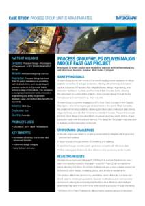 CASE STUDY: Process Group, united arab emirates  Facts At A Glance Company: Process Group – A company of Degremont, SUEZ ENVIRONNEMENT Group