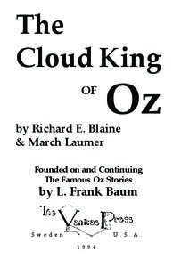THE CLOUD KING OF OZ  The Cloud King OF