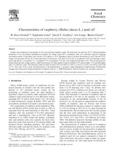 Food Chemistry±193  www.elsevier.com/locate/foodchem Characteristics of raspberry (Rubus idaeus L.) seed oil