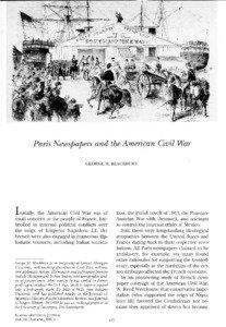 Paris Newspapers and the American Civil War GEORGE M. BLACKBURN