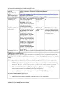 Microsoft Word - STEM Education Engagement Program Summary Form_SEMAA_FINAL2.docx