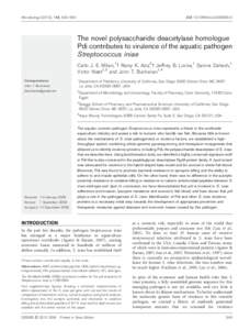 Microbiology (2010), 156, 543–554  DOImicThe novel polysaccharide deacetylase homologue Pdi contributes to virulence of the aquatic pathogen