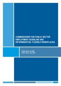COMMISSIONER FOR PUBLIC SECTOR EMPLOYMENT GUIDELINE AND DETERMINATION: FLEXIBLE WORKPLACES Public Sector Act 2009 Date of Issue: June 2014