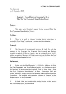 LC Paper No. CB[removed])  For discussion on 16 December[removed]Legislative Council Panel on Economic Services