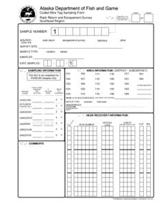 Coded Wire Tag Sampling Form  PAGE Page Info for this Sample Number only! See Instructions