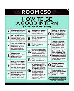 13  how to be A good Intern (in seventeen easy steps)