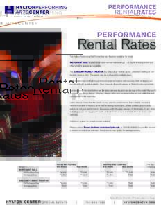 PERFORMANCE RENTALRATES PERFORMANCE  Rental Rates