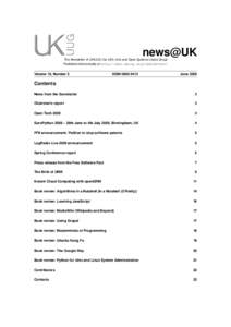 news@UK  The Newsletter of UKUUG, the UK’s Unix and Open Systems Users Group Published electronically at http://www.ukuug.org/newsletter/  Volume 18, Number 2