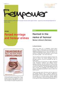 N° 11  Fempower Magazine published by WAVE network & European Information Centre Against Violence – supported by Vienna Municipal Department for Women’s Affairs