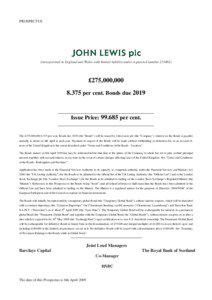 PROSPECTUS  (incorporated in England and Wales with limited liability under registered number[removed])
