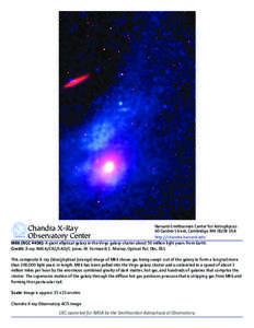 Harvard-Smithsonian Center for Astrophysics 60 Garden Street, Cambridge, MA[removed]USA http://chandra.harvard.edu M86 (NGC 4406): A giant elliptical galaxy in the Virgo galaxy cluster about 50 million light years from Ear