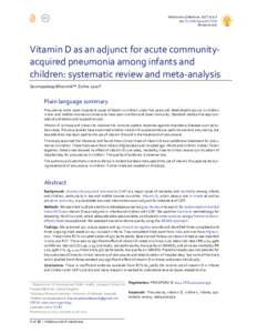 Vitamin D as an adjunct for acute community-acquired pneumonia among infants and children: systematic review and meta-analysis
