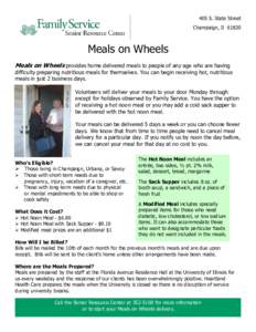 Meals / Meals on Wheels / Dinner / Supper / Outline of meals / Airline meal