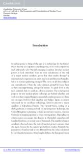 Cambridge University Press6- The Economics and Uncertainties of Nuclear Power Francois Leveque ´ ˆ ¸