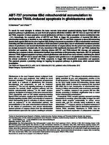 Citation: Cell Death and Disease[removed], e432; doi:[removed]cddis[removed] & 2012 Macmillan Publishers Limited All rights reserved[removed]www.nature.com/cddis  ABT-737 promotes tBid mitochondrial accumulation to