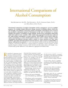 International Comparisons of Alcohol Consumption
