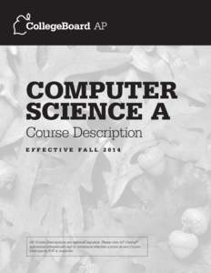 AP Computer Science A Course Description