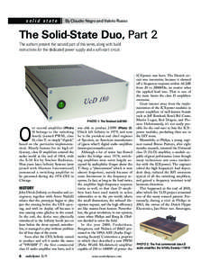 s o l i d s t at e  By Claudio Negro and Valerio Russo The Solid-State Duo, Part 2 The authors present the second part of this series, along with build