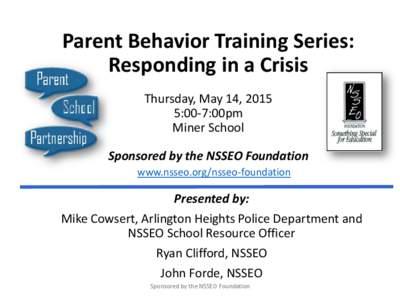 Parent Training Series: Positive Behavior Supports in the Home