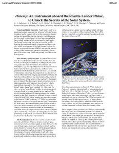 Rosetta mission / European Space Agency / Discovery program / Philae / Rosetta / Comet / Stardust / 81P/Wild / Deep Impact / Spaceflight / Spacecraft / Space technology