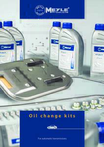 Oil change kits  For automatic transmissions Oil change kits