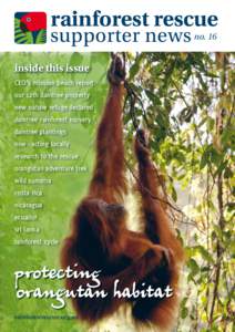 rainforest rescue supporter news no. 16 inside this issue CEO’s mission beach report our 12th daintree property new nature refuge declared