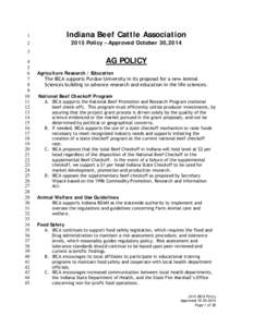 Indiana Beef Cattle Association[removed]Policy – Approved October 30,2014