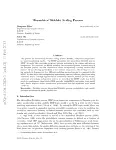Hierarchical Dirichlet Scaling Process Dongwoo Kim∗   Department of Computer Science