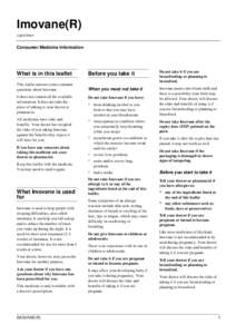 Imovane(R) zopiclone Consumer Medicine Information What is in this leaflet