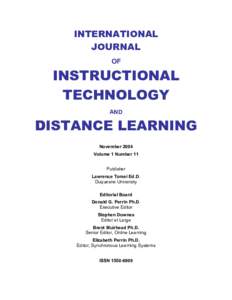 INTERNATIONAL JOURNAL OF INSTRUCTIONAL TECHNOLOGY