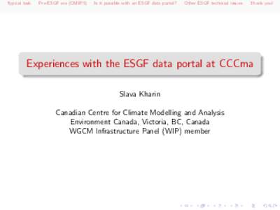 Experiences with the ESGF data portal at CCCma
