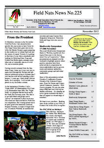 Field Nats News No.225 Newsletter of the Field Naturalists Club of Victoria Inc. Understanding Our Natural World Est. 1880