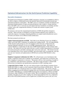 Earth / National Unified Operational Prediction Capability / Software / Community Climate System Model / Climate model / Common modeling infrastructure / Science / Weather prediction / ESMF